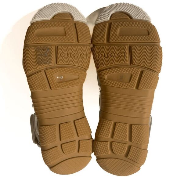 Gucci Fabric Mesh Tinsel Platform Embellished Dad Sandal EU 37 US 7 Velcro Strap - Picture 11 of 12